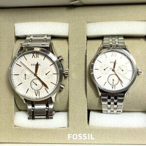 His and Her Fenmore Multifunction Stainless Steel Watch Gift Set